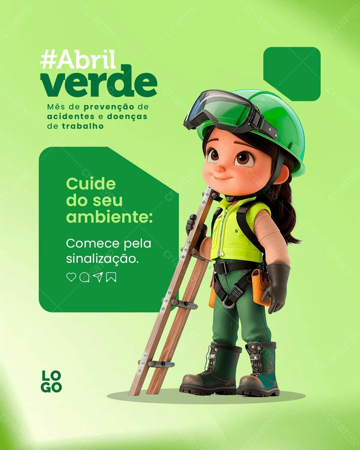 Post para Abril Verde PSD Editável