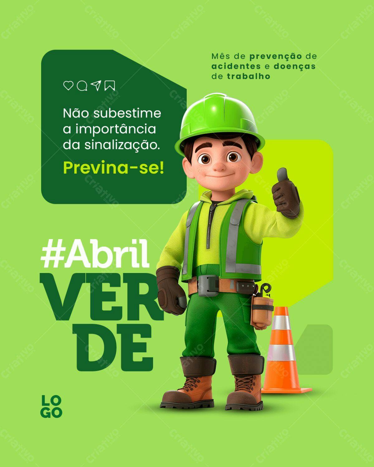 Post para Abril Verde PSD Editável