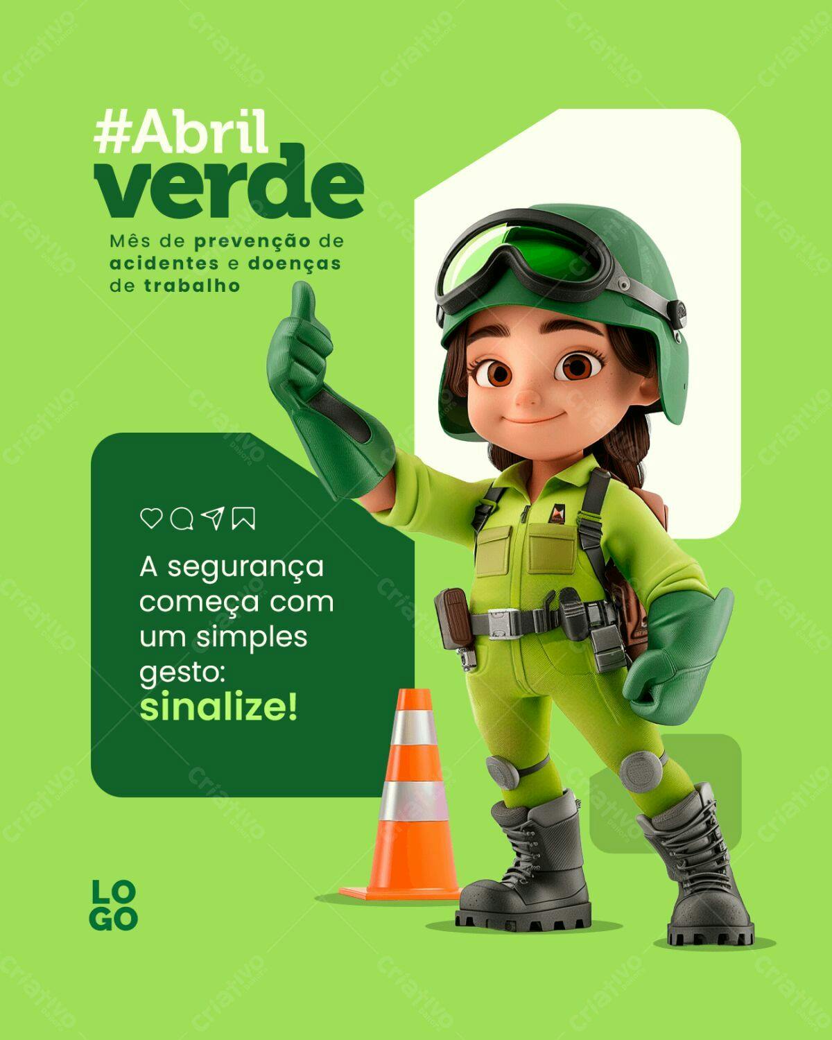 Post para Abril Verde PSD Editável