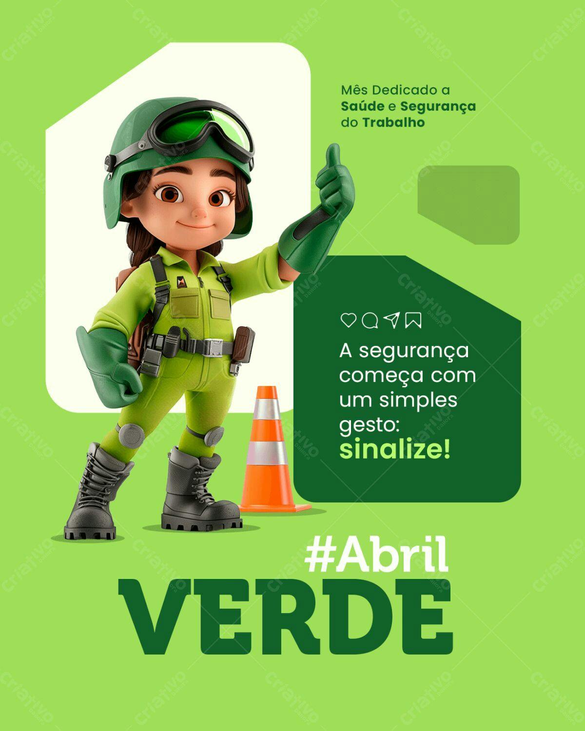 PSD para Abril Verde - Segurança do Trabalho Editável