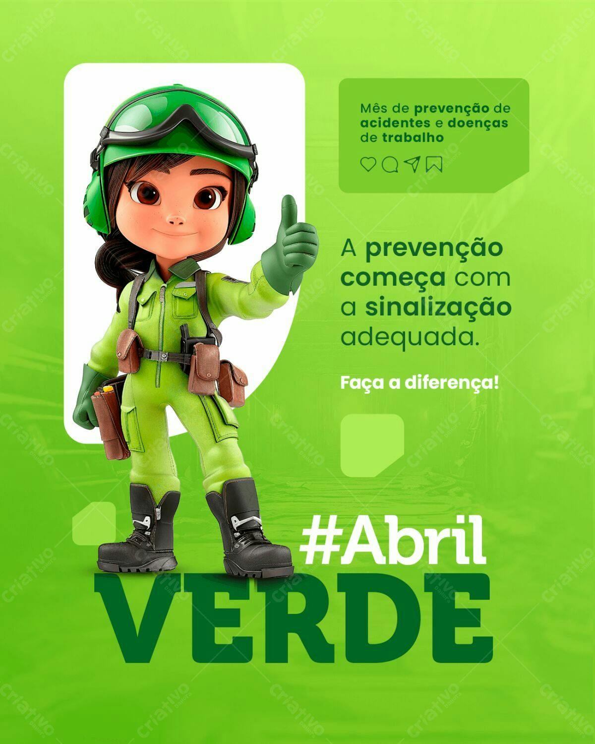 Post para Abril Verde PSD Editável
