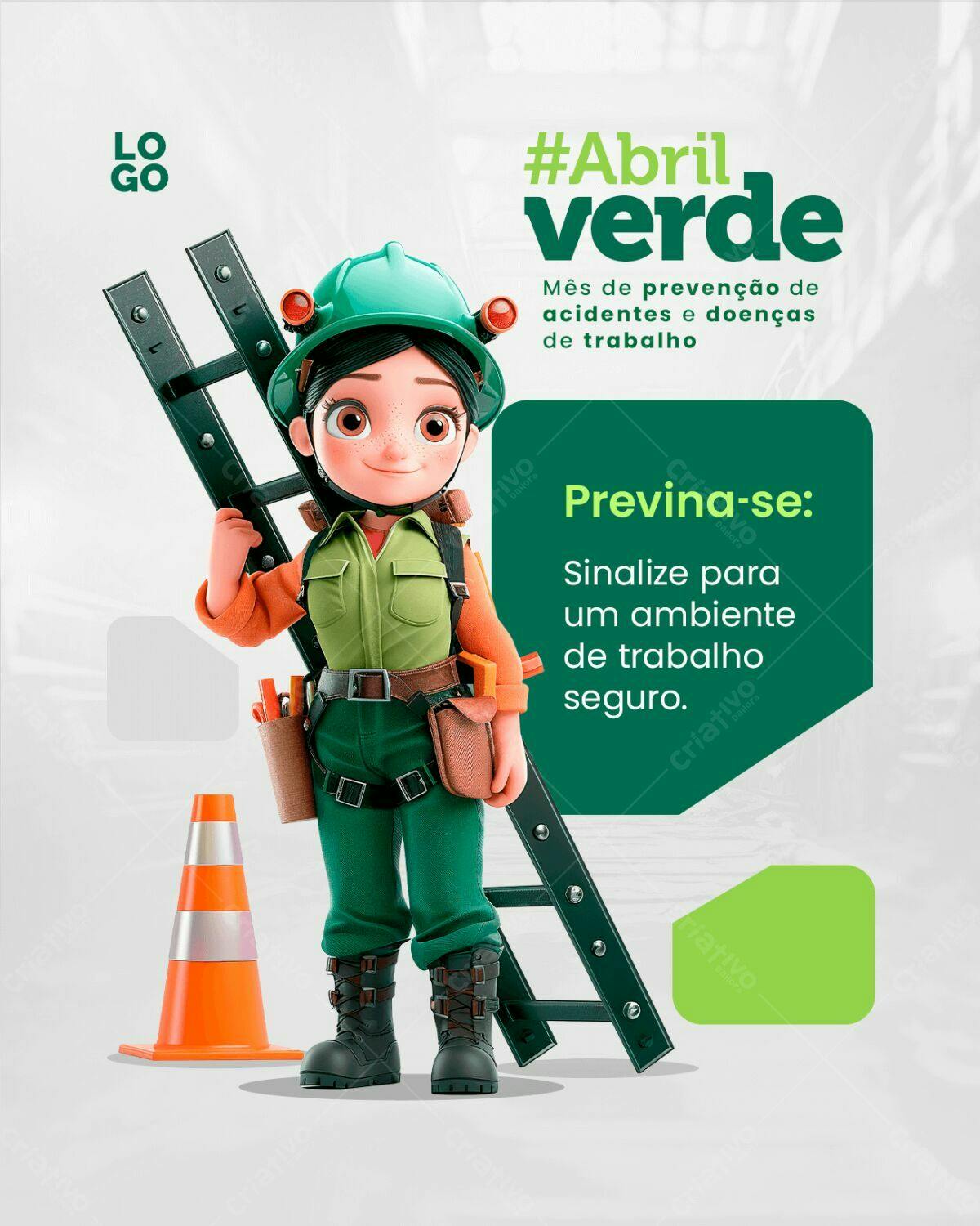 Post para Abril Verde PSD Editável