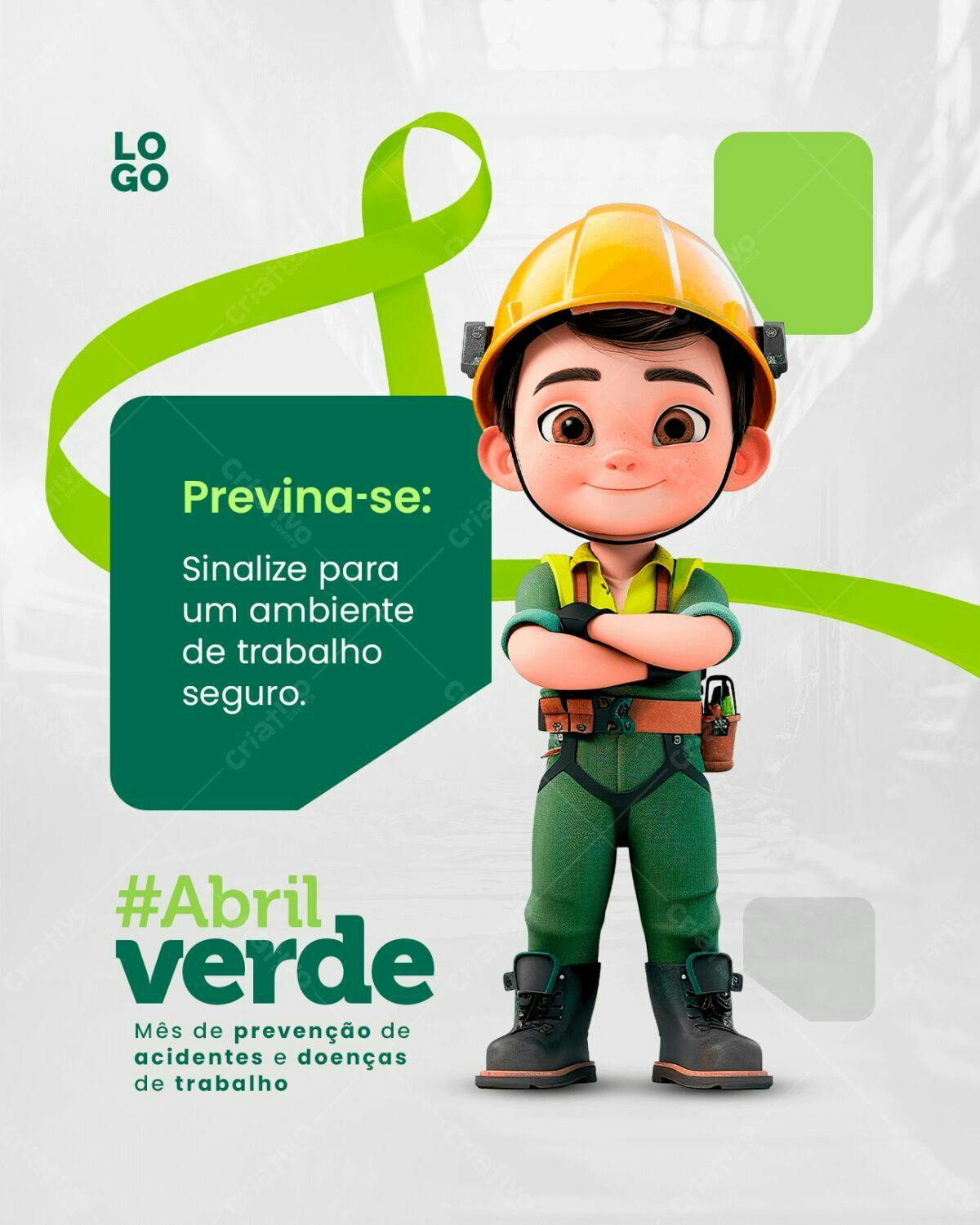 Post para Abril Verde PSD Editável