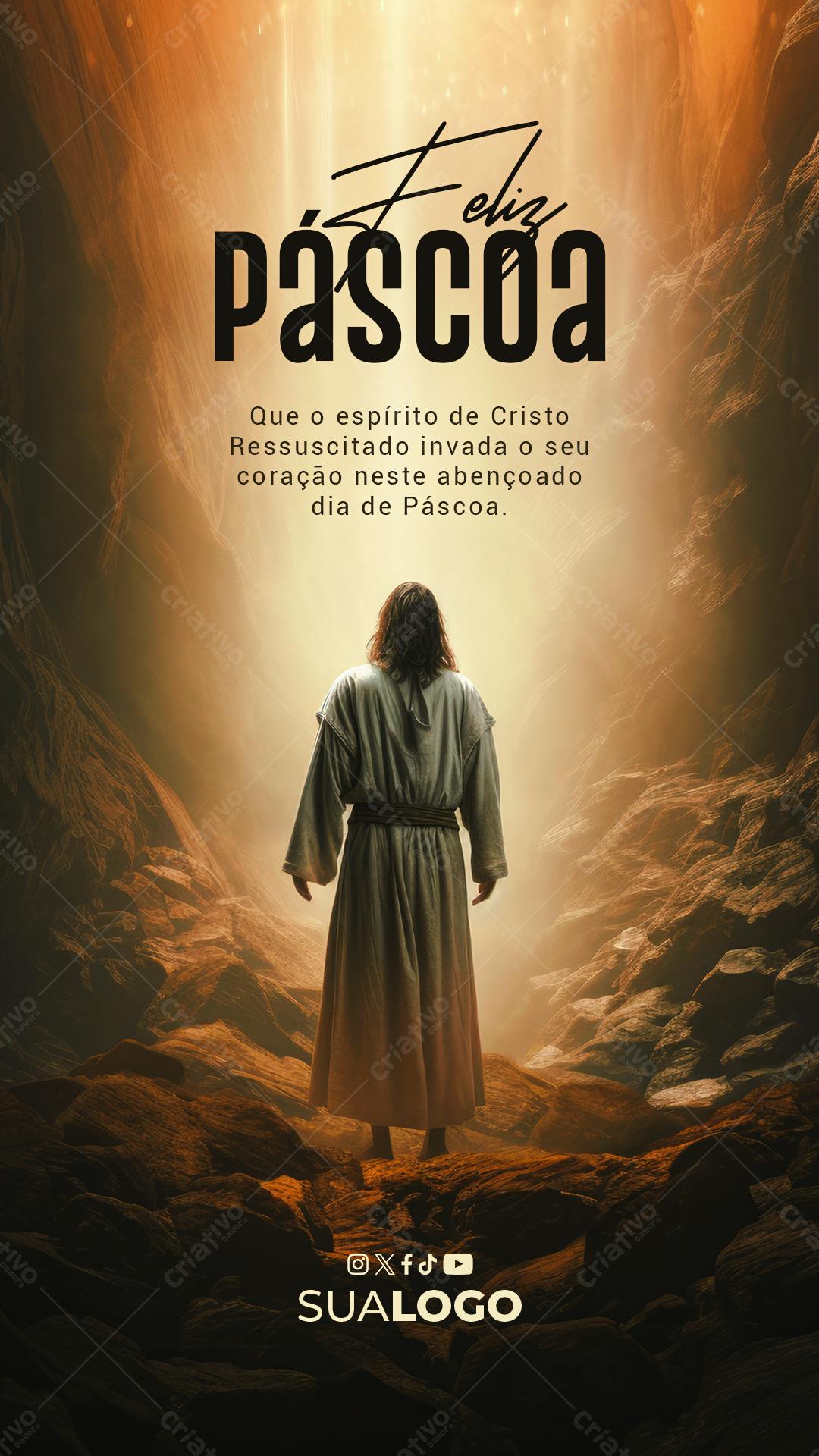 Post para Páscoa PSD Editável