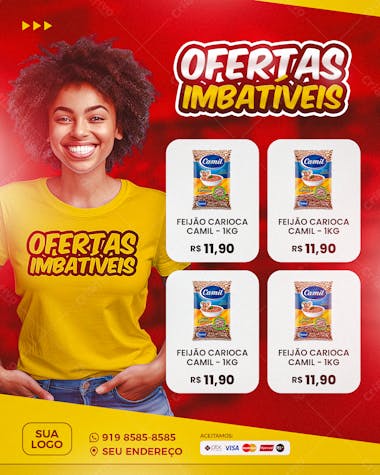 Post supermercado encarte ofertas imbatíveis feed