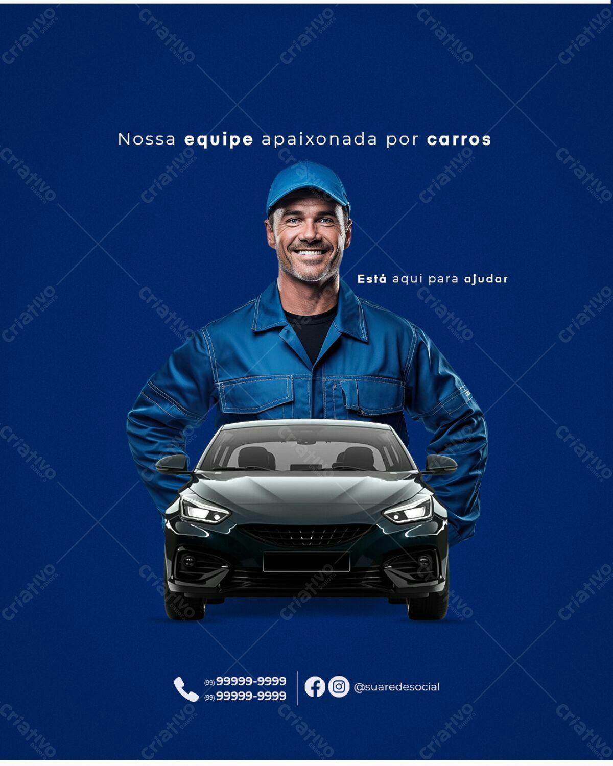Post para Oficina Mecânica PSD Editável