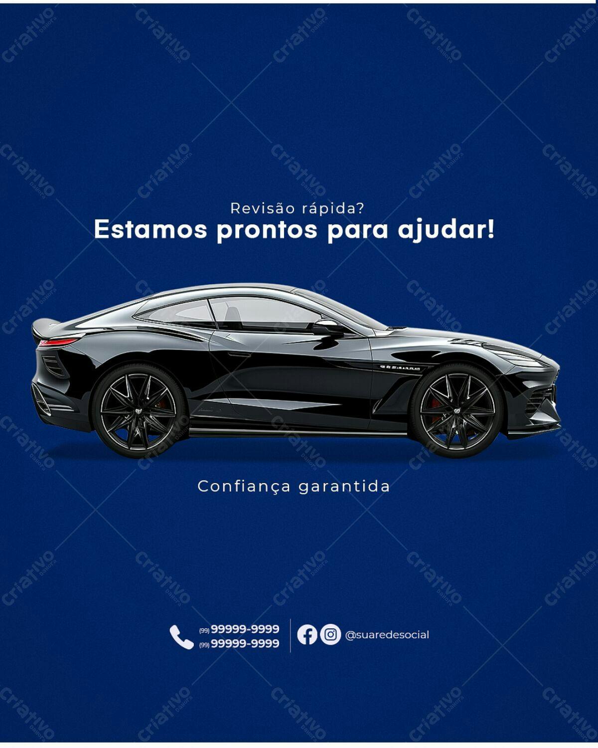 Post para Redes Sociais Carro Preto PSD Editável