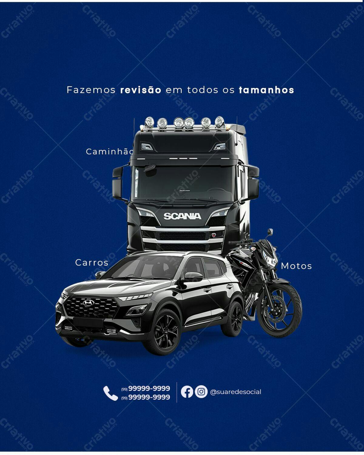 Post de Redes Sociais para Oficina Mecânica PSD Editável