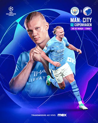 Flyer haaland man. city champions league feed