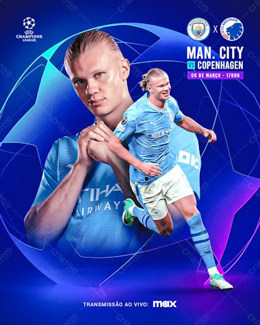 Flyer haaland man. city champions league feed