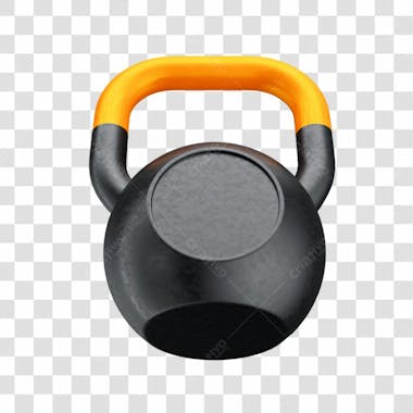Asset 3d peso academia kettlebell treinamento funcional fitness com fundo transparente