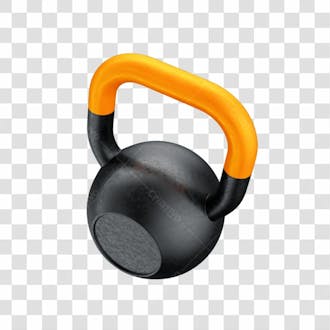 Asset 3d peso academia kettlebell treinamento funcional fitness com fundo transparente