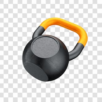 Asset 3d peso academia kettlebell treinamento funcional fitness com fundo transparente