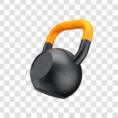 Asset 3d peso academia kettlebell treinamento funcional fitness com fundo transparente