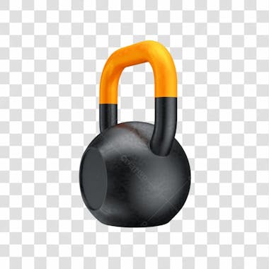 Asset 3d peso academia kettlebell treinamento funcional fitness com fundo transparente