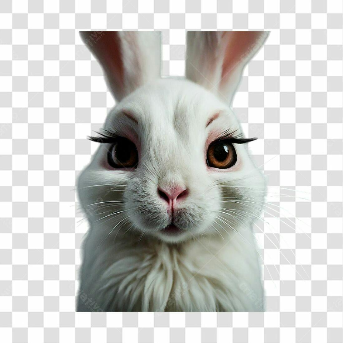Icone Coelho Branco Páscoa PNG com fundo transparente
