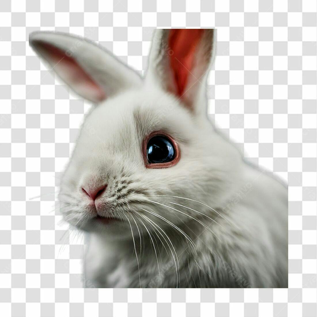 Icone Coelho Branco Páscoa PNG com fundo transparente