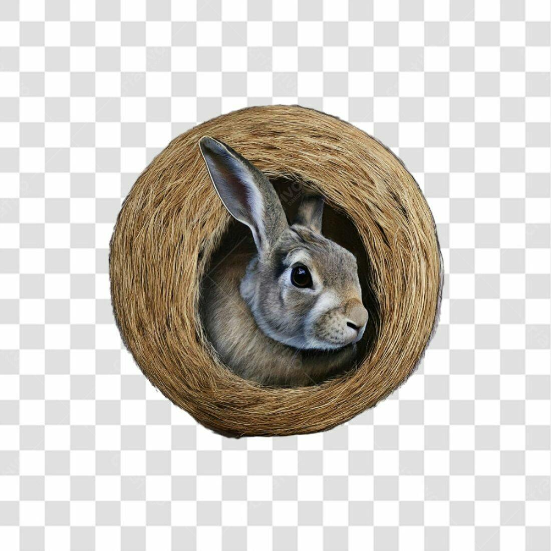 Icone Páscoa Coelho em Ninho PNG com fundo transparente