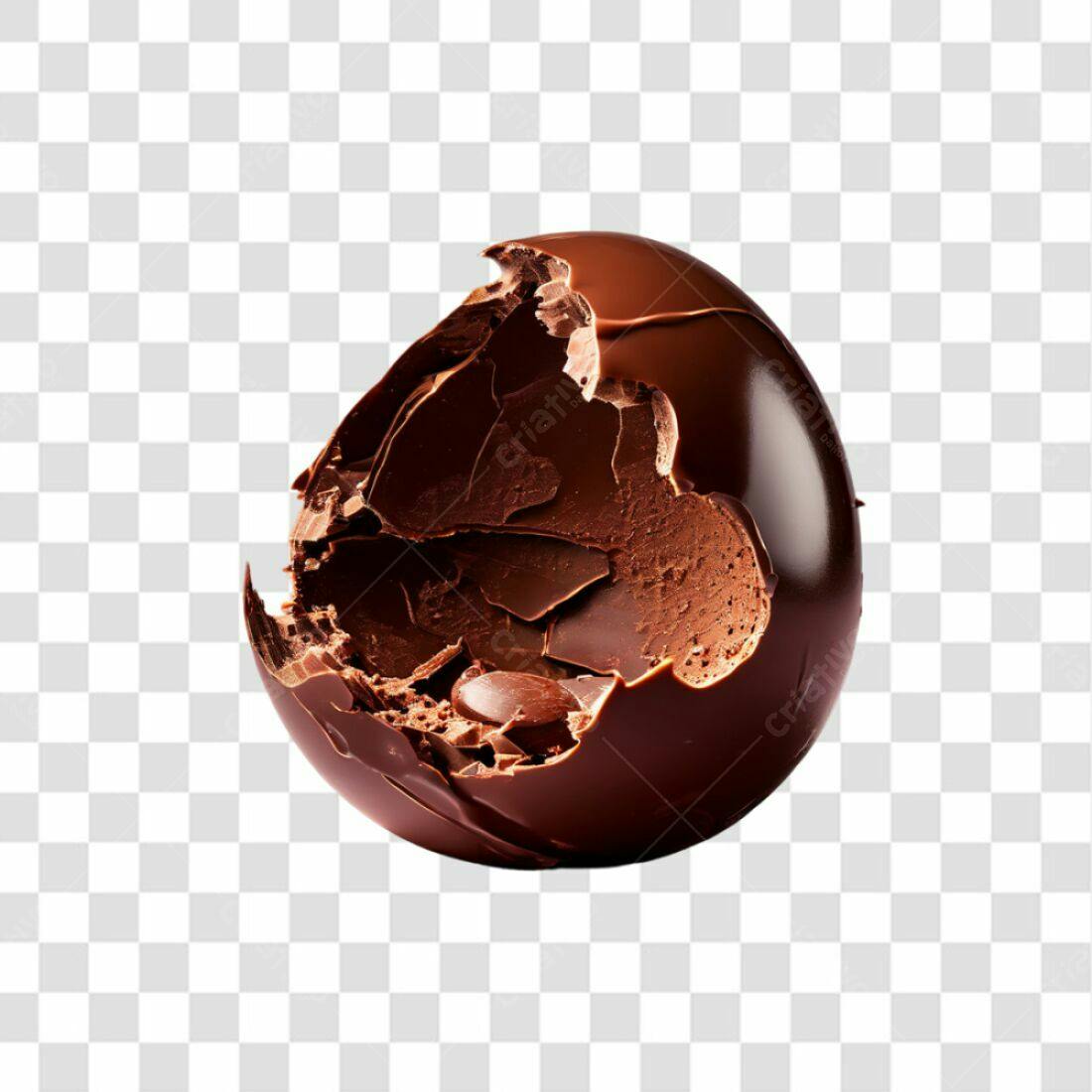 Icone de Ovo de Páscoa em Chocolate PNG com fundo transparente