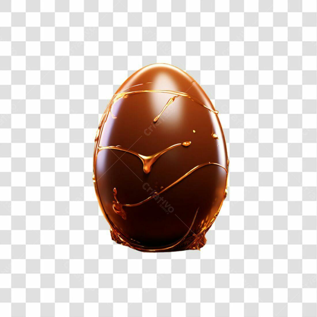 Icone Páscoa Ovo Chocolate Dourado PNG com fundo transparente