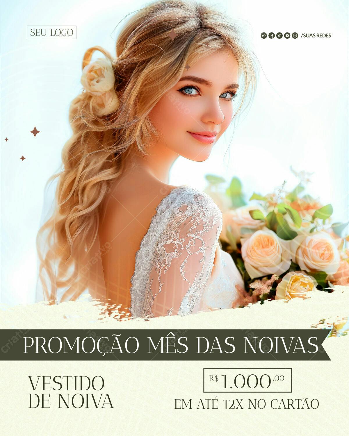 Flyer Promoção Mês das Noivas PSD Editável