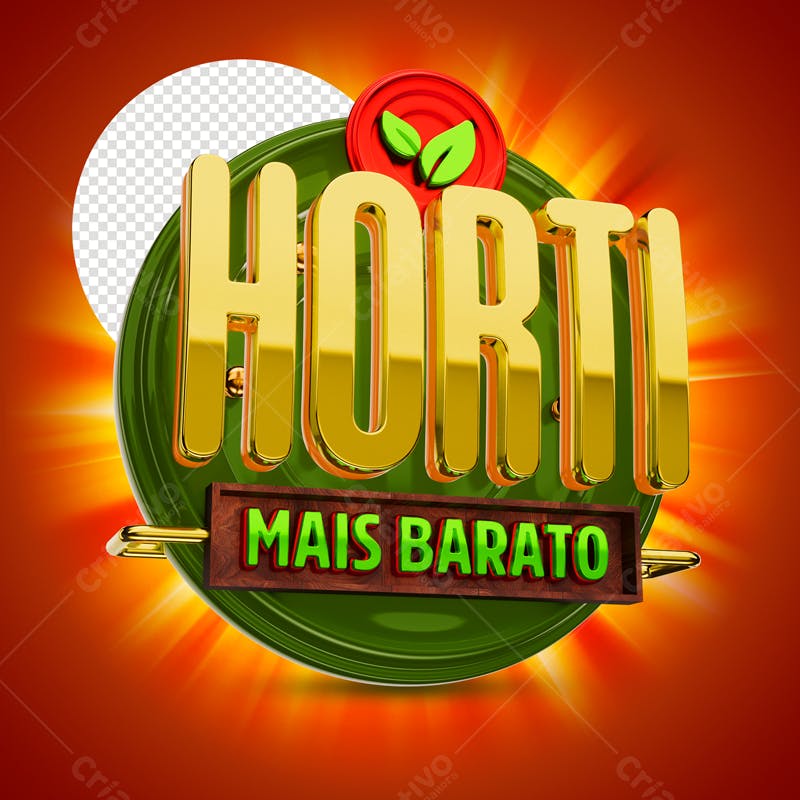 Logotipo Horti Mais Barato PSD Editável