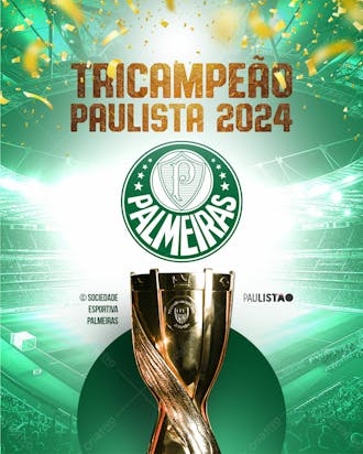 Social media palmeiras tricampeão paulista 2024