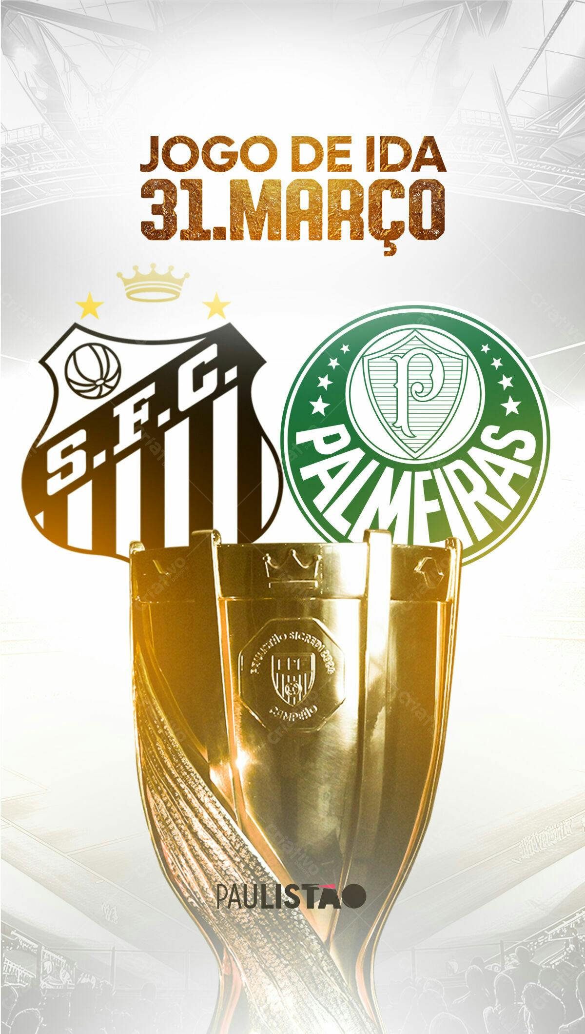 Flyer Jogo de Ida Paulista S.E.C. x Palmeiras PSD Editável