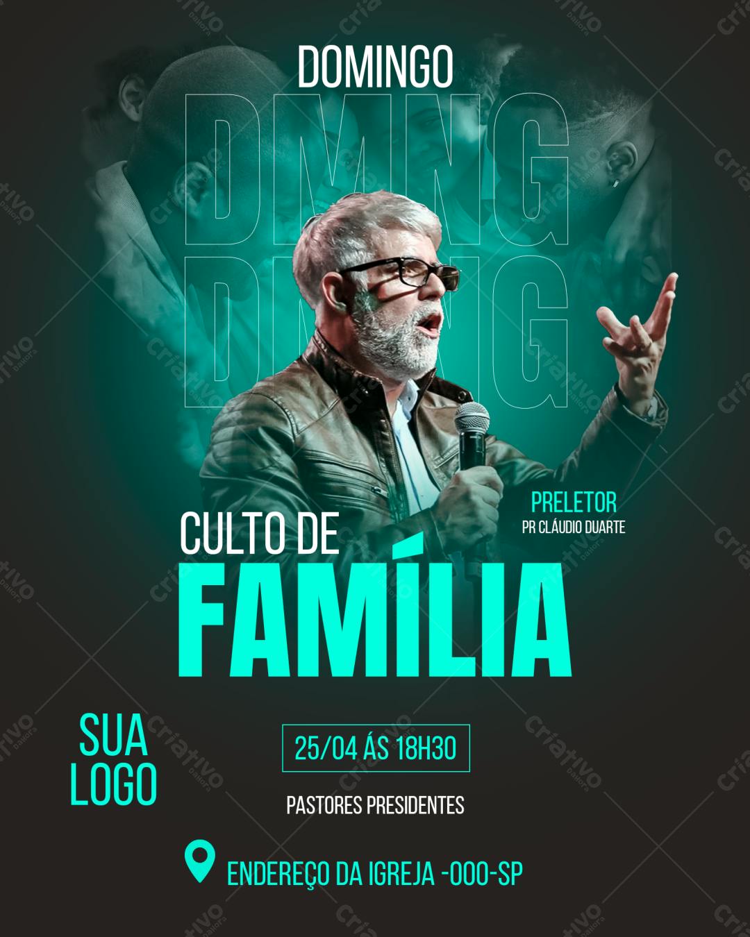 Flyer para Culto de Família PSD Editável