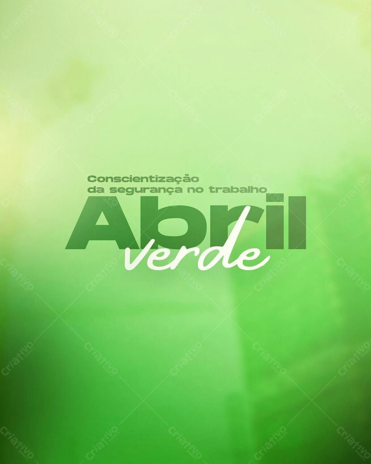 Flyer Abril Verde - Conscientização Segurança no Trabalho PSD Editável