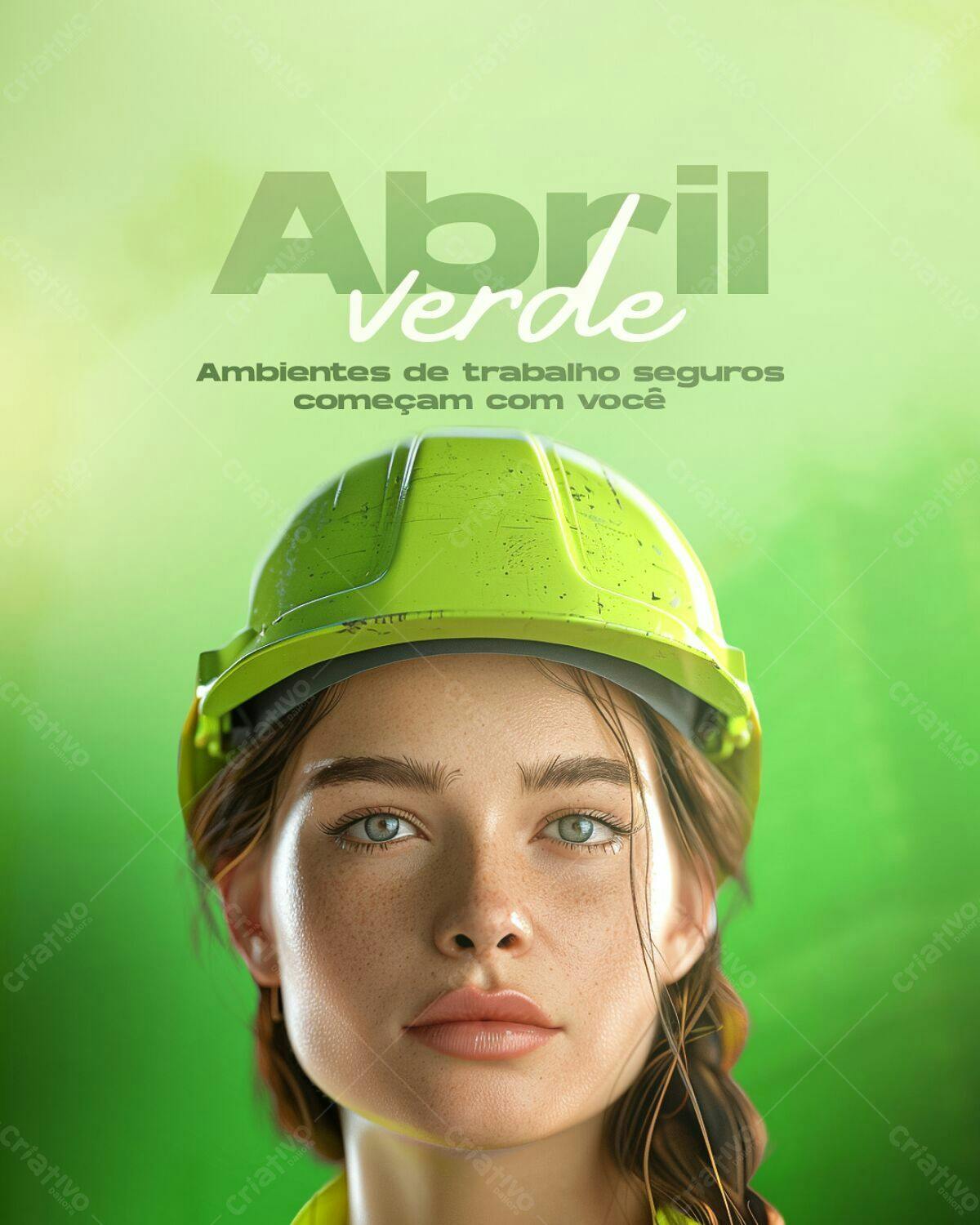 Banner Abril Verde Segurança do Trabalho PSD Editável