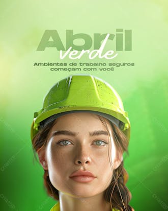 Abril verde, ambientes de trabalho seguros psd