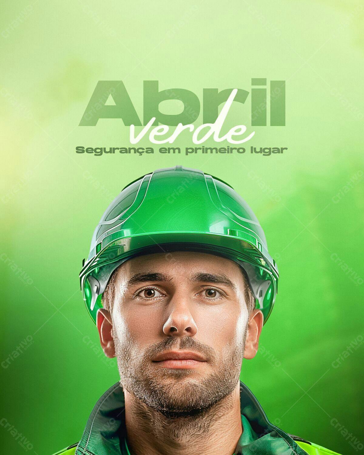 Flyer Abril Verde - Segurança em Primeiro Lugar PSD Editável
