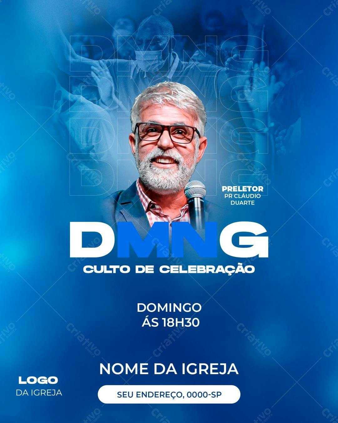 Flyer para Culto Dominical PSD Editável