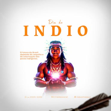 O futuro do brasil depende dos indígenas psd editável para o dia do índio