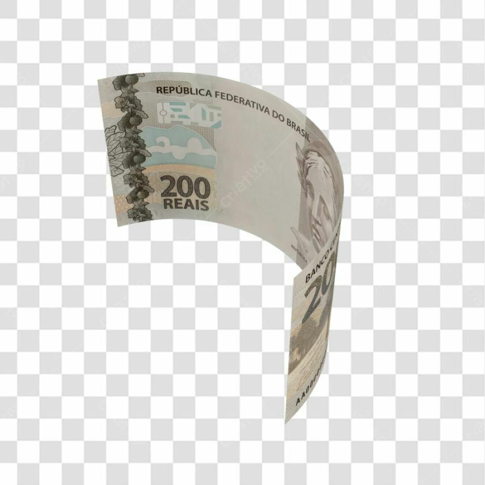 Asset 3D   Dinheito Nota Cédula 200 Reais Real Brasileiro Finança Com Fundo Transparente (5)