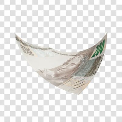 Asset 3D   Dinheito Nota Cédula 200 Reais Real Brasileiro Finança Com Fundo Transparente (8)