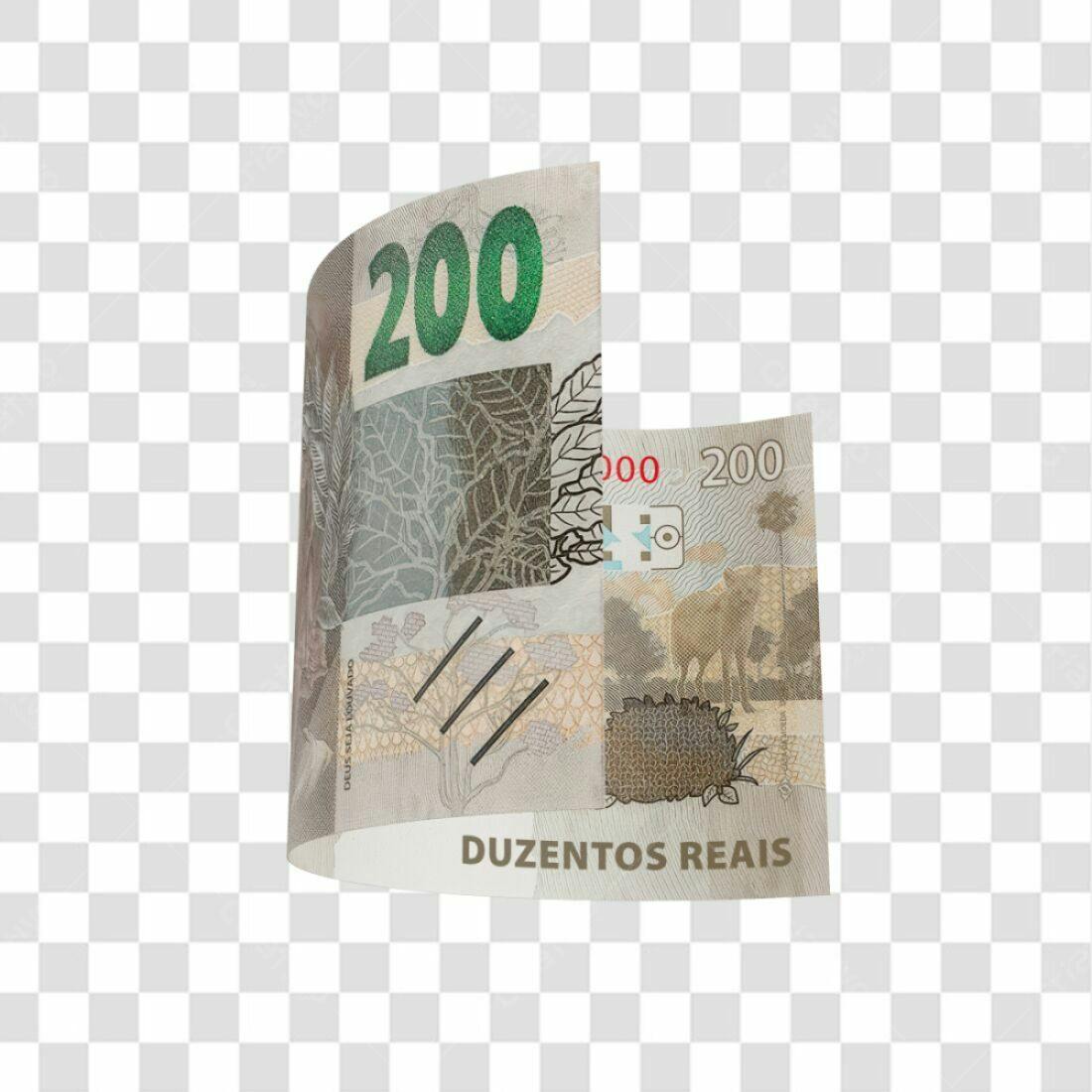 Icone Nota de 200 Reais PNG com fundo transparente