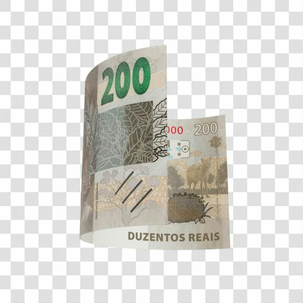 Asset 3D   Dinheito Nota Cédula 200 Reais Real Brasileiro Finança Com Fundo Transparente (10)