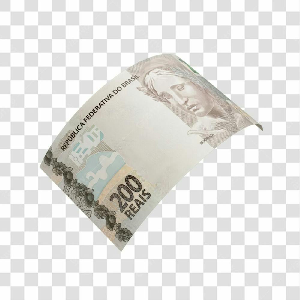 Asset 3D   Dinheito Nota Cédula 200 Reais Real Brasileiro Finança Com Fundo Transparente (12)