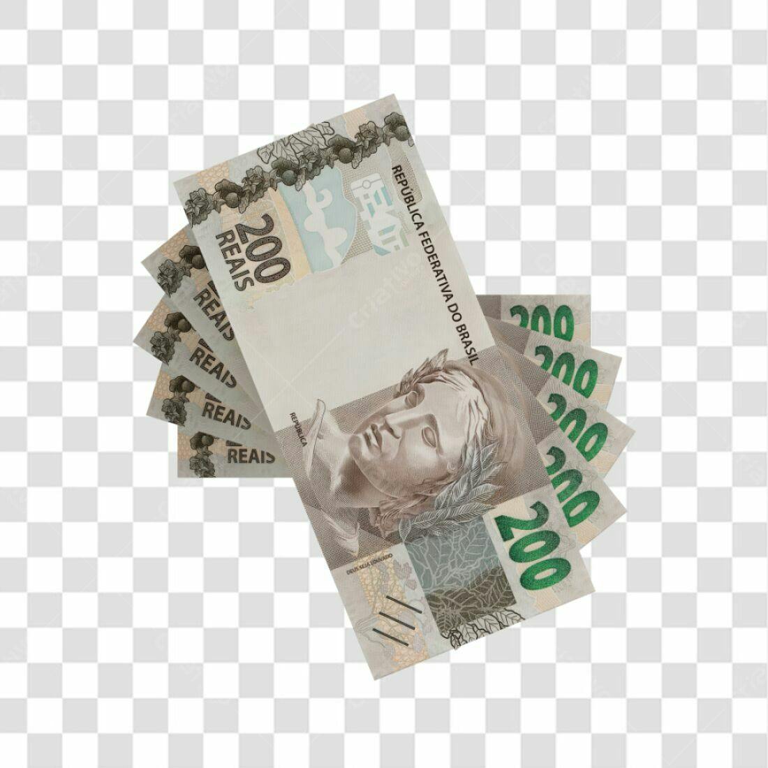 Icone notas Reais 200 PNG com fundo transparente