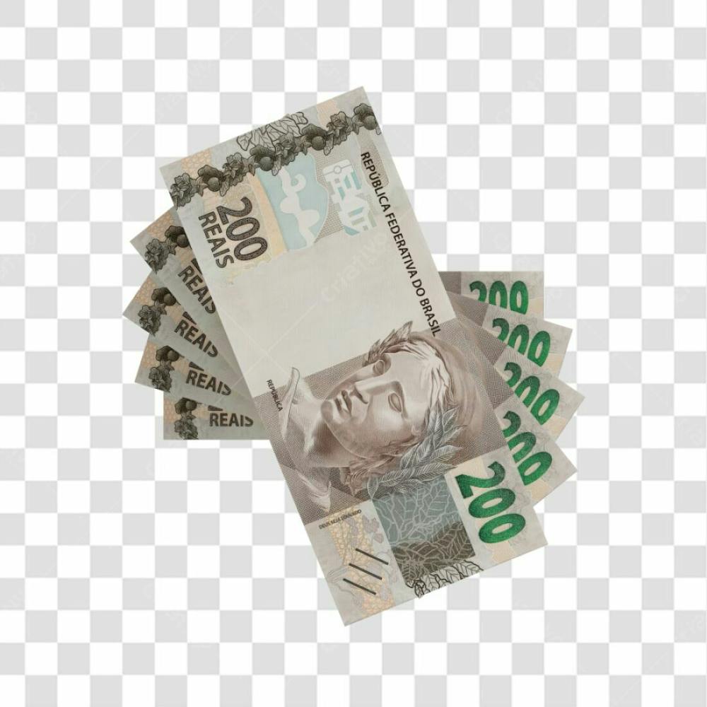 Asset 3D   Dinheito Nota Cédula 200 Reais Real Brasileiro Finança Com Fundo Transparente (15)