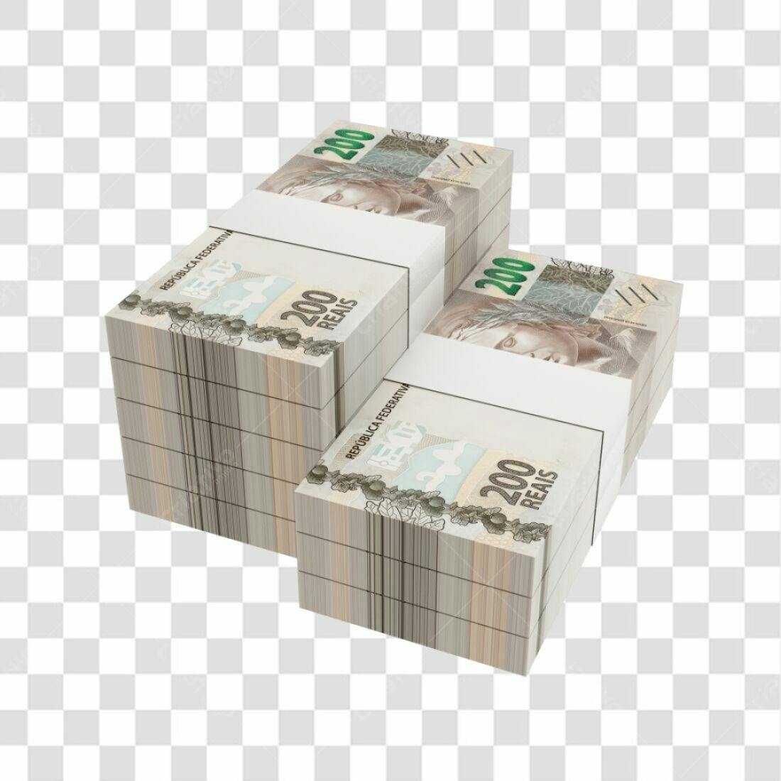 Icone Dinheiro Pilhas de Reais PNG com fundo transparente