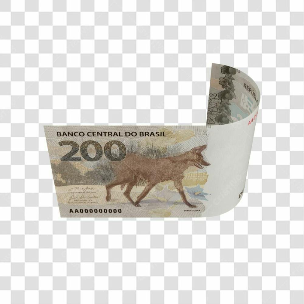 Asset 3D   Dinheito Nota Cédula 200 Reais Real Brasileiro Finança Com Fundo Transparente (20)