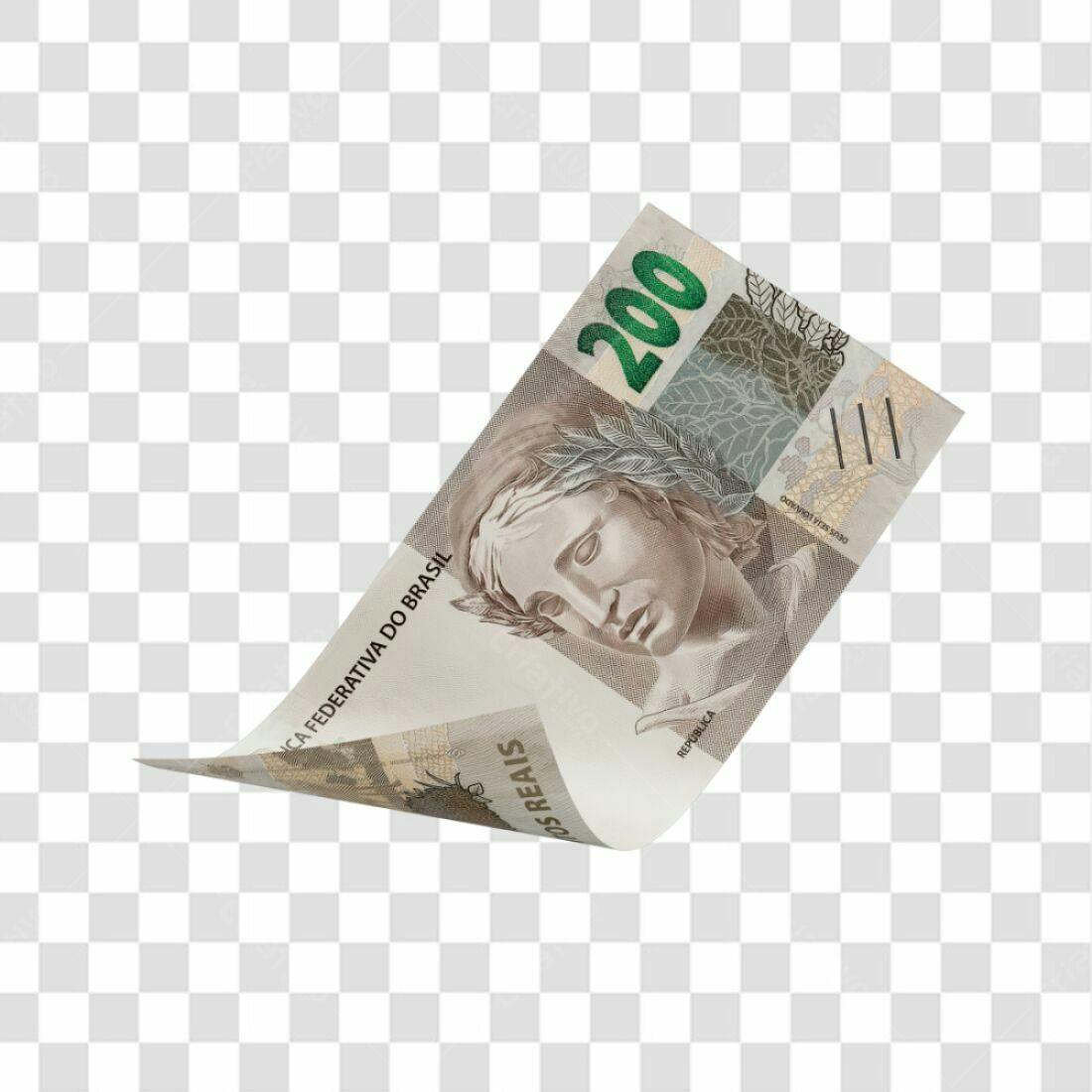 Imagem Nota 200 Reais PNG com fundo transparente