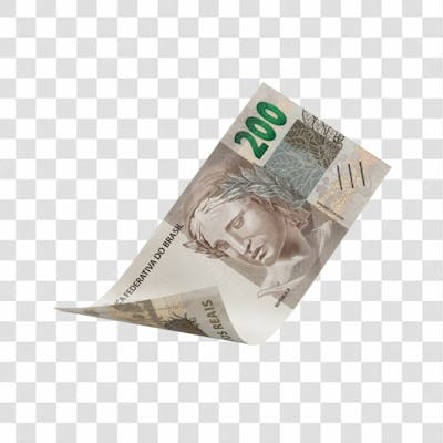 Asset 3D   Dinheito Nota Cédula 200 Reais Real Brasileiro Finança Com Fundo Transparente (21)