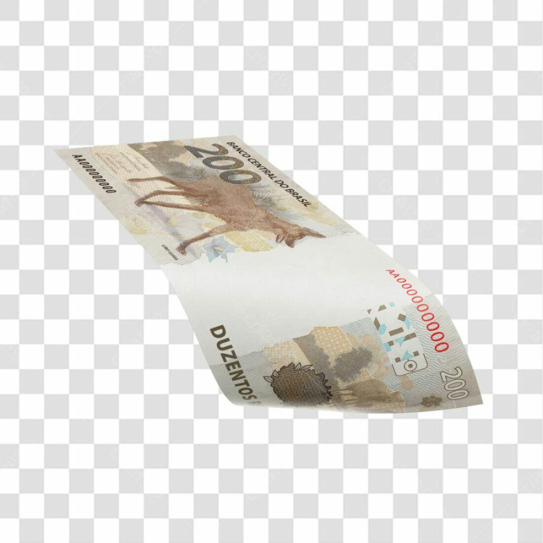 Imagem Nota 200 Reais PNG com fundo transparente
