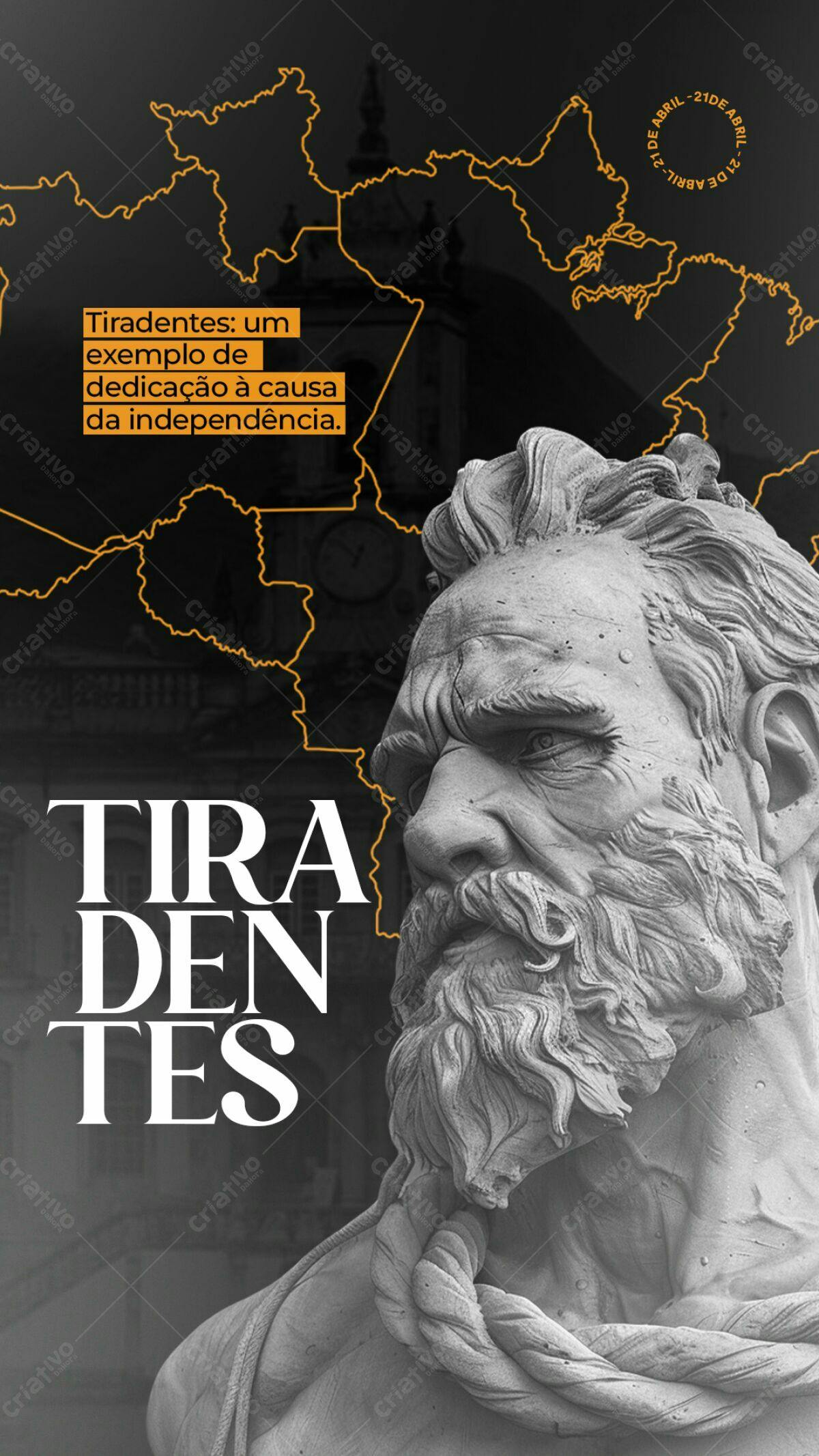 Post para Dia de Tiradentes PSD Editável