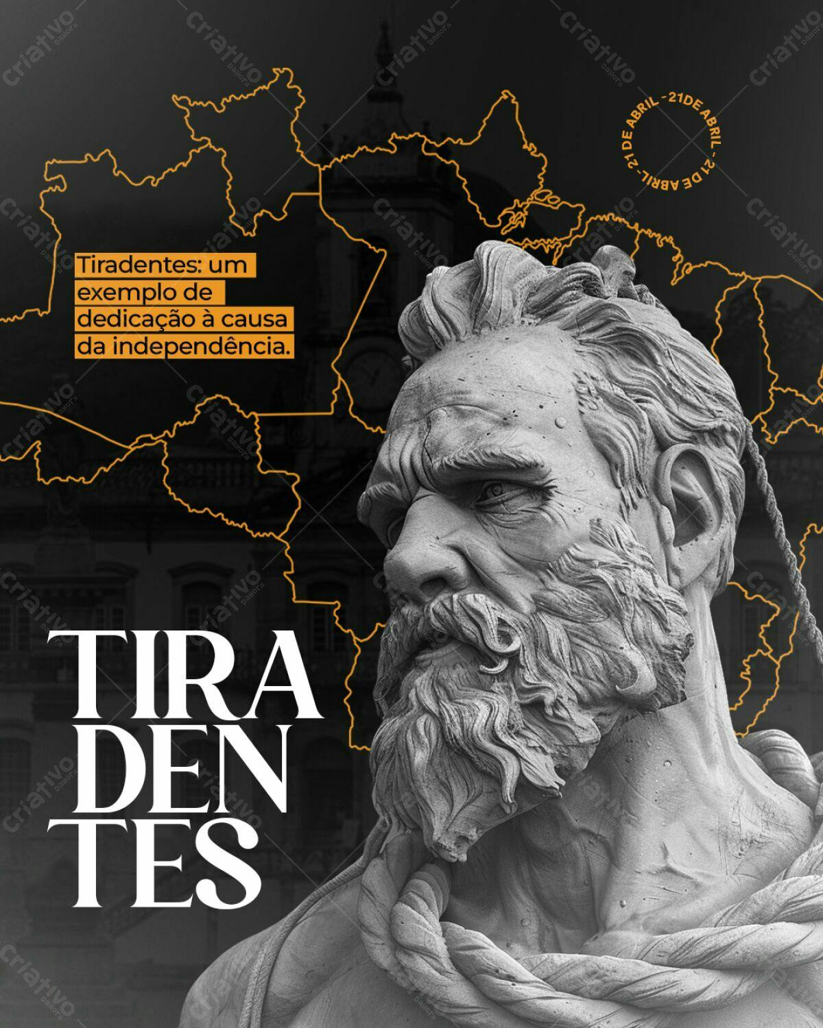 Post para Dia de Tiradentes PSD Editável