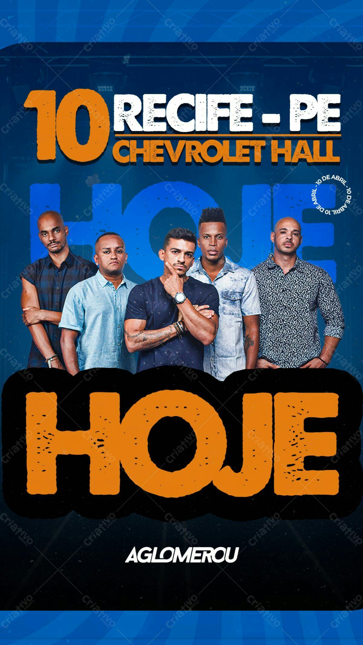Flyer para Show Aglomerou em Recife PSD Editável
